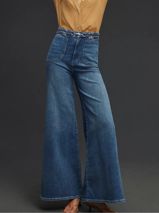 Pilcro Denim - PILCRO Anthropologie Uptown High-Rise Wide-Leg Jeans